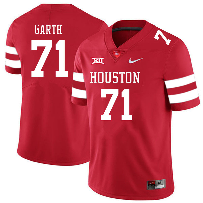 Men #71 Jaylen Garth Houston Cougars College Big 12 Conference Football Jerseys Sale-Red